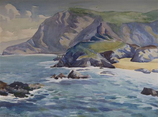 Alexander Carruthers Gould (1870-1948) RBA, RWA Ilfracombe, Lantern Hill and Hillsborough 12 x 16in.